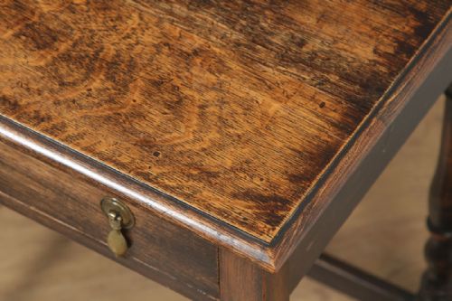 fig 7. Antique English Georgian Style Oak Country Side Table (Circa 1880)