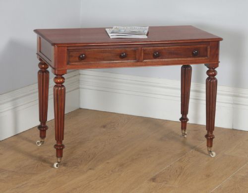 Antique English Victorian Mahogany Occasional Console Side Writing Table (Circa 1840)