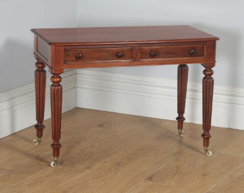 fig 1. Antique English Victorian Mahogany Occasional Console Side Writing Table (Circa 1840)