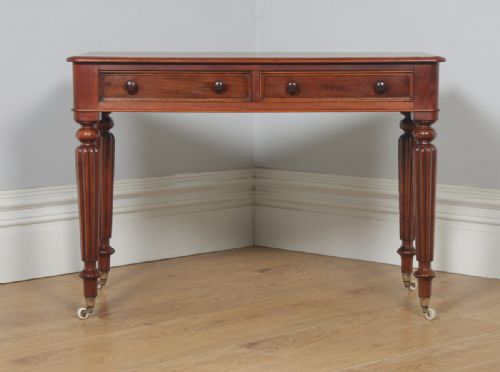 fig 2. Antique English Victorian Mahogany Occasional Console Side Writing Table (Circa 1840)