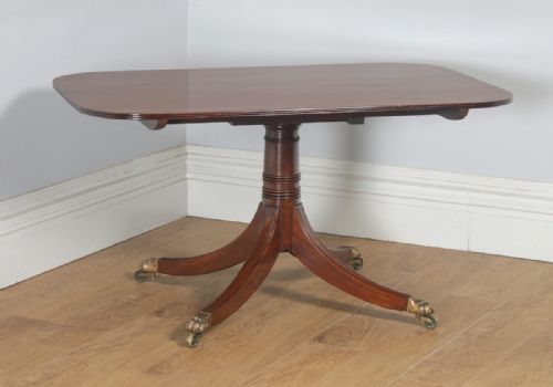 fig 1. Antique English Georgian Regency Mahogany Tilt Top Rectangular Breakfast Dinging Table (Circa 1830)