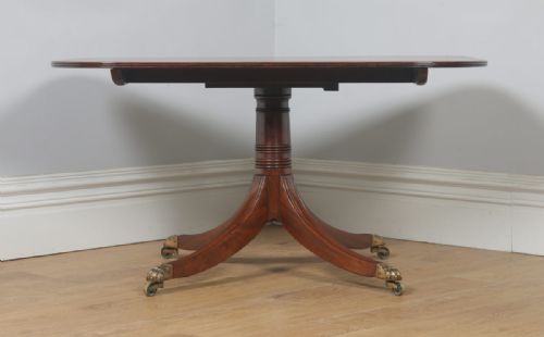 fig 2. Antique English Georgian Regency Mahogany Tilt Top Rectangular Breakfast Dinging Table (Circa 1830)