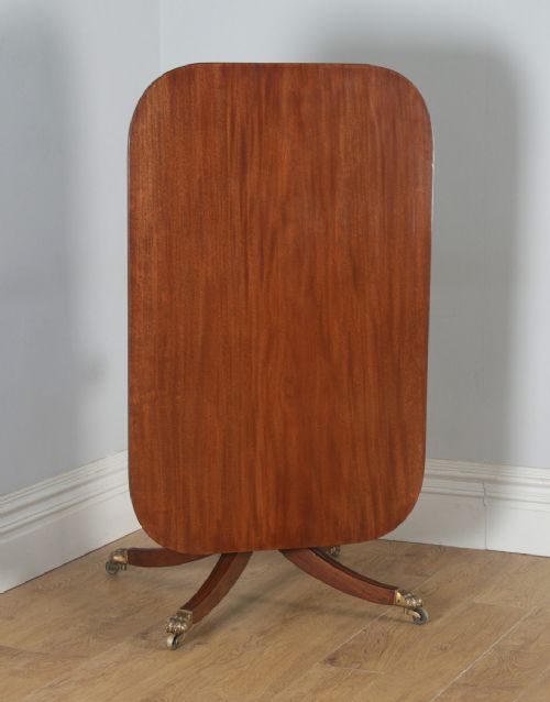 fig 4. Antique English Georgian Regency Mahogany Tilt Top Rectangular Breakfast Dinging Table (Circa 1830)