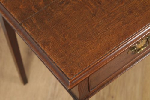 fig 5. Antique English Georgian Oak Occasional Hall Writing Lowboy Side Table (Circa 1800)