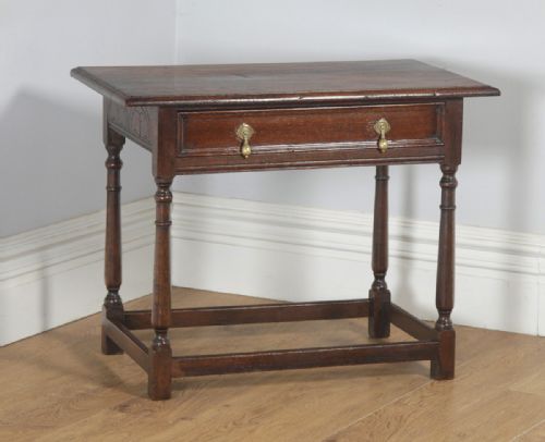 fig 1. Antique English 19th Century Georgian Oak Occasional Side Hall Writing Table (Circa 1820)