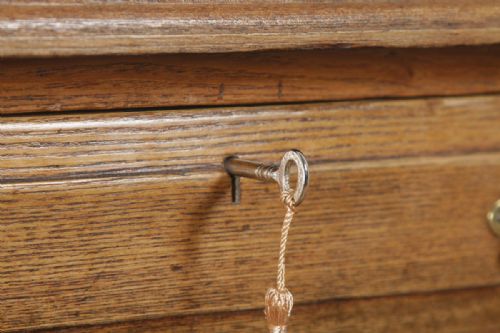 fig 9. Antique English Victorian Ash & Green Leather 4ft Office Pedestal Desk (Circa 1890)