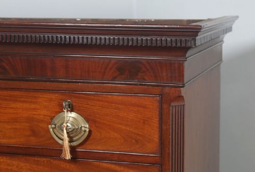 fig 5. Antique English Georgian Chippendale Mahogany Tallboy Chest on Chest of Drawers (Circa 1780)