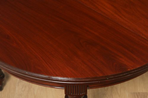 fig 5. Antique English Victorian Mahogany Round Extendable 8 Seat Dining Table (Circa 1890)