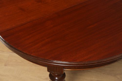 fig 8. Antique English Victorian Mahogany Round Extendable 8 Seat Dining Table (Circa 1890)