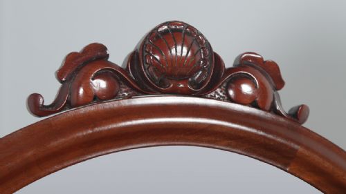 fig 5. Antique English Victorian Mahogany Pedestal Makeup Dressing Table with Mirror (Circa 1870)