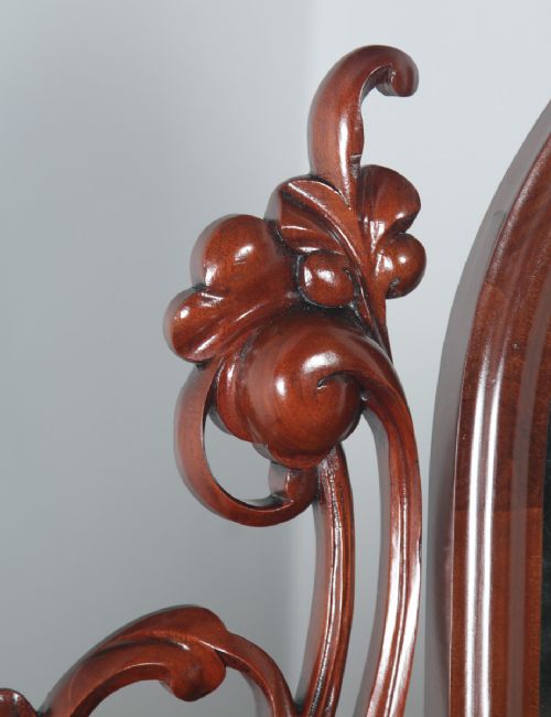 fig 7. Antique English Victorian Mahogany Pedestal Makeup Dressing Table with Mirror (Circa 1870)