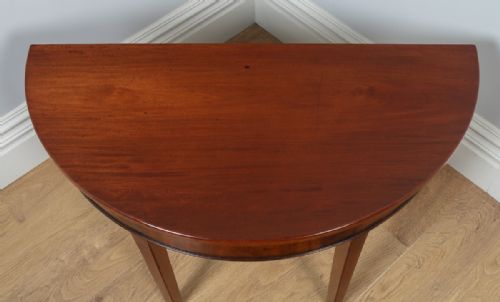 fig 3. Antique English Georgian Mahogany Demi Lune Console Side Hall Table (Circa 1790)