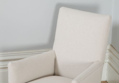 fig 5. Antique English Georgian Style George V Beech Upholstered Children’s Nursery Wing Arm Chair (Circa 1920)