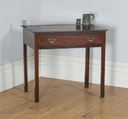 Antique English 18th Century Georgian Oak & Mahogany Occasional Side Hall Writing Table (Circa 1790)