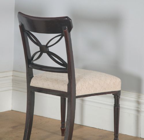 fig 4. Antique English Pair of Two Georgian Regency Mahogany Bar Back Dining Side Chairs (Circa 1820)