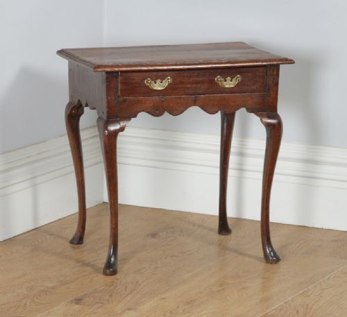 fig 1. Antique English 18th Century Georgian Oak Occasional Side Hall Lowboy Table (Circa 1740)