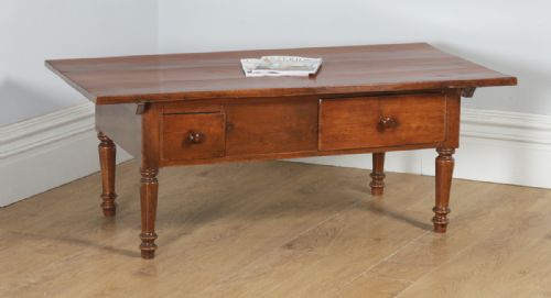 Antique French Cherry Wood Provincial Rectangular Centre Coffee Side Table (Circa 1860)