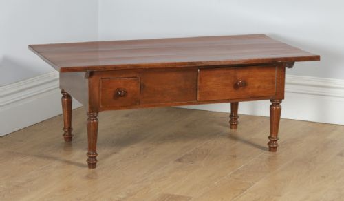 fig 1. Antique French Cherry Wood Provincial Rectangular Centre Coffee Side Table (Circa 1860)