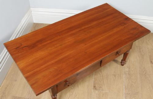 fig 4. Antique French Cherry Wood Provincial Rectangular Centre Coffee Side Table (Circa 1860)