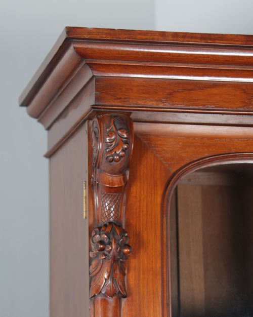 fig 1. Antique Anglo Indian Victorian Colonial Campaign Mahogany Two Door Glazed Library Office Bookcase Cupboard (Circa 1870)