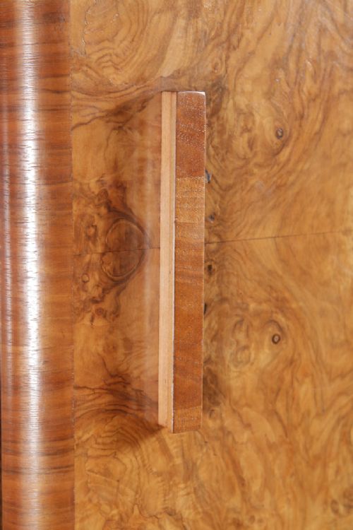 fig 5. Antique English Art Deco Burr Walnut Two Door Armoire Wardrobe by Ray & Miles of Liverpool (Circa 1930)