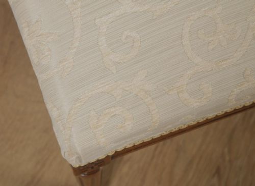 fig 5. Antique French Louis XVI Style Walnut Upholstered Duet Music Window Stool Ottoman Seat (Circa 1880)