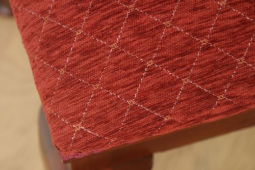 fig 5. Antique English Edwardian Mahogany Upholstered Duet Music Piano Window Stool Ottoman Seat (Circa 1910)