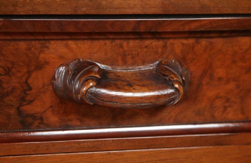 fig 6. Antique English Victorian Burr Walnut & Satinwood Three Piece Bedroom Suite Including Mirror Dressing Table, Wardrobe & Chest of Drawers (Circa 1880)