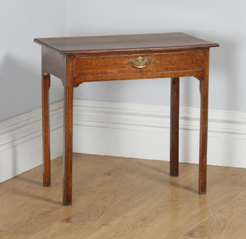 fig 1. Antique English 18th Century Georgian Oak Occasional Side Hall Writing Table (Circa 1780)