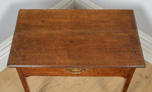 fig 6. Antique English 18th Century Georgian Oak Occasional Side Hall Writing Table (Circa 1780)