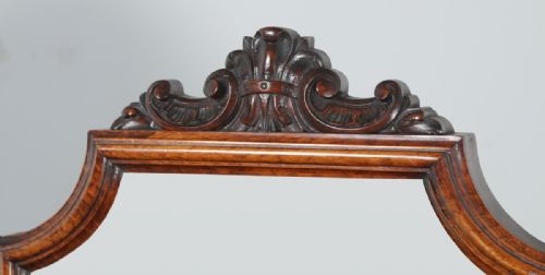 fig 7. Antique English Victorian Burr Walnut Pedestal Dressing Table with Mirror (Circa 1880)