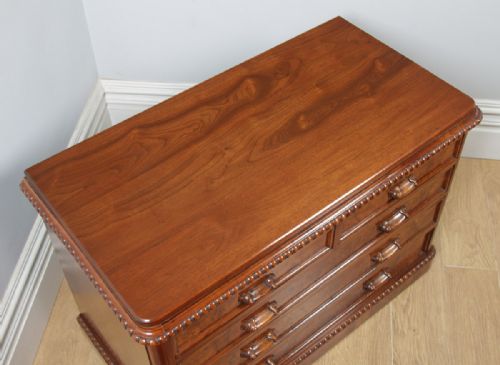 fig 3. Antique English Victorian Burr Walnut Chest of Drawers (Circa 1880)