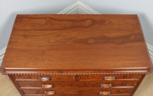fig 5. Antique English Victorian Burr Walnut Chest of Drawers (Circa 1880)