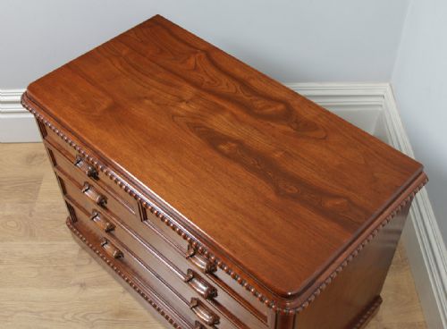 fig 6. Antique English Victorian Burr Walnut Chest of Drawers (Circa 1880)