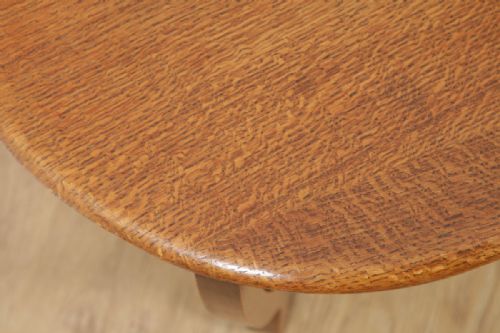 fig 5. Art Deco English Oak Circular Centre Coffee Occasional Side Table (Circa 1930)