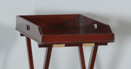 fig 5. Antique English Georgian Regency Mahogany Butlers Drinks Tray on Stand (Circa 1830)