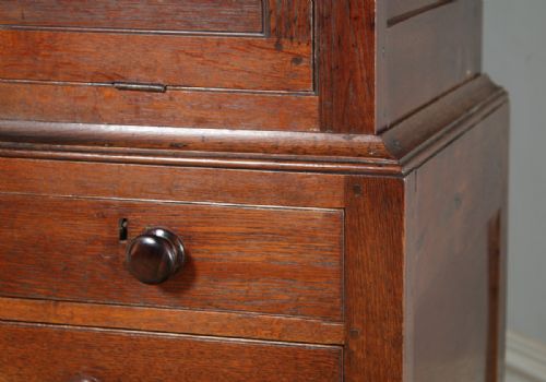fig 4. Antique Welsh Georgian Oak Kitchen Housekeepers Livery Press Cupboard (Circa 1800)