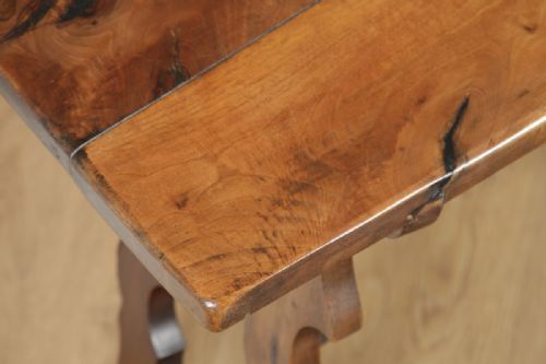fig 5. Antique Spanish Basque 19th Century Chestnut Country Side Hall Console Table (Circa 1890)