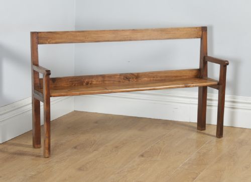 Antique French 5ft 3” Breton Chestnut Hall Settle Bench (Circa 1870)