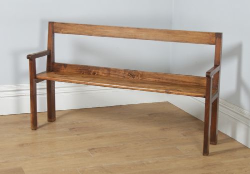 fig 2. Antique French 5ft 3” Breton Chestnut Hall Settle Bench (Circa 1870)