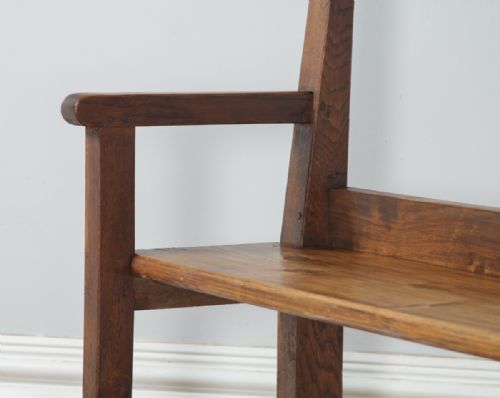 fig 5. Antique French 5ft 3” Breton Chestnut Hall Settle Bench (Circa 1870)