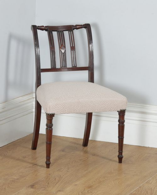 Antique English Georgian Regency Mahogany Dining Side Office Desk Chair (Circa 1820)