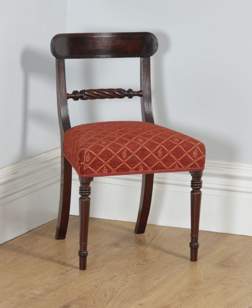 Antique English Georgian Regency Mahogany Bar Back Dining Side Office Desk Chair (Circa 1830)