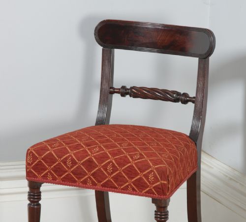 fig 3. Antique English Georgian Regency Mahogany Bar Back Dining Side Office Desk Chair (Circa 1830)