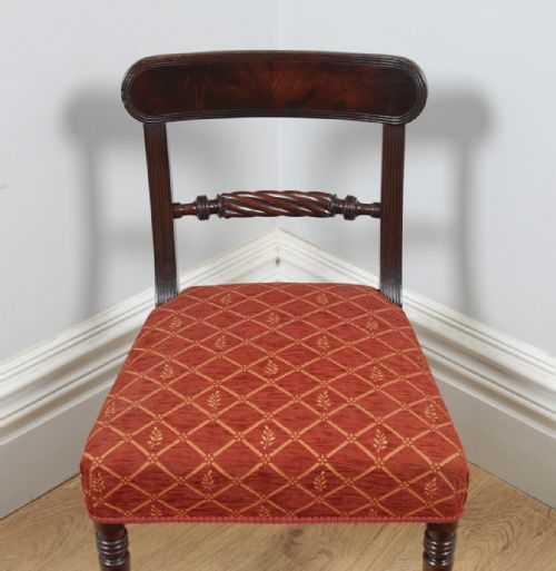fig 4. Antique English Georgian Regency Mahogany Bar Back Dining Side Office Desk Chair (Circa 1830)