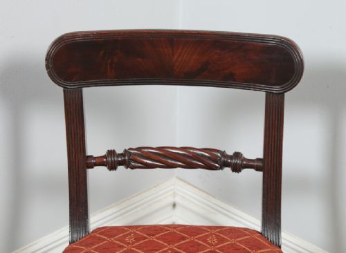 fig 6. Antique English Georgian Regency Mahogany Bar Back Dining Side Office Desk Chair (Circa 1830)