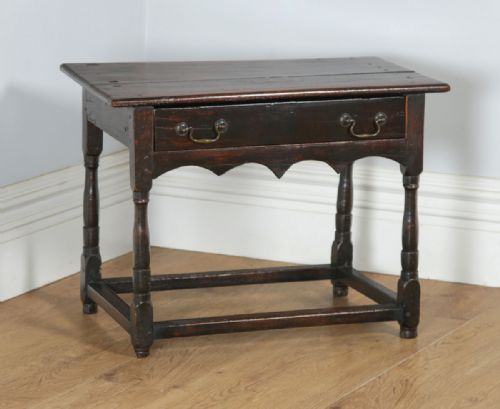 fig 1. Antique English 18th Century Georgian Oak Occasional Side Table (Circa 1730)
