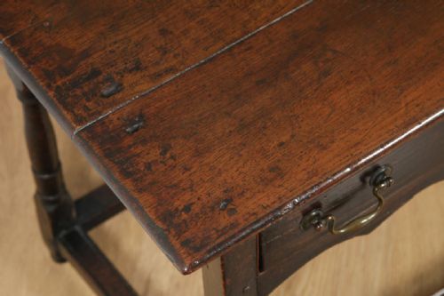 fig 5. Antique English 18th Century Georgian Oak Occasional Side Table (Circa 1730)