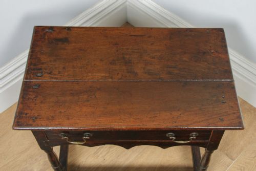 fig 6. Antique English 18th Century Georgian Oak Occasional Side Table (Circa 1730)