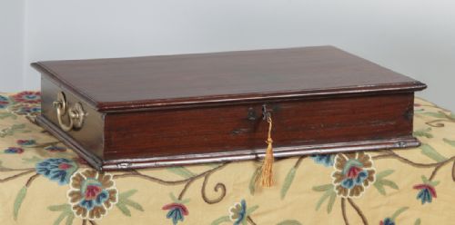 Antique Victorian Colonial Campaign Teak & Brass Writing / Jewellery / Sewing Box (Circa 1860)